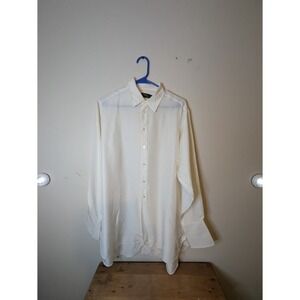Polo Ralph Lauren Womens Cream Silk Button Down Shirt Size 8